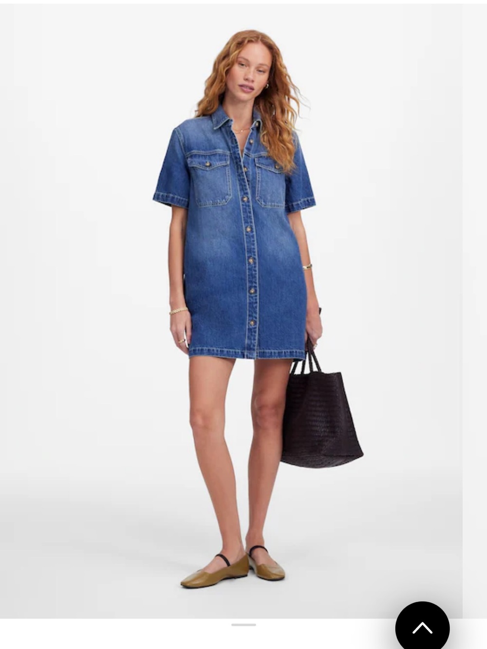 MADEWELL Denim Boxy Shirtdress in Demarco Wash
